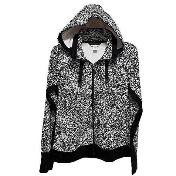 Athleta Triumph Printed Hoodie Sweatshirt Sweat Jacket Windstorm Full Zip - Picture 2 of 10